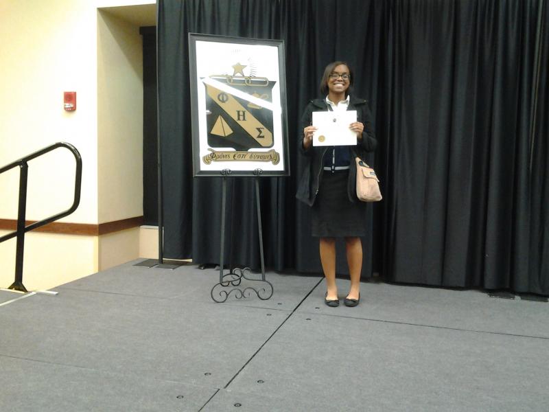 Charla, a new member of Phi Eta Sigma Nat'l Freshman Honor Society